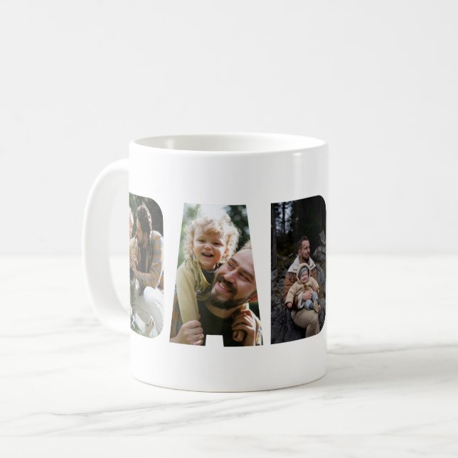 Mug Le Collage De Photos De Papa Coupe La Musique De T (Devant gauche)