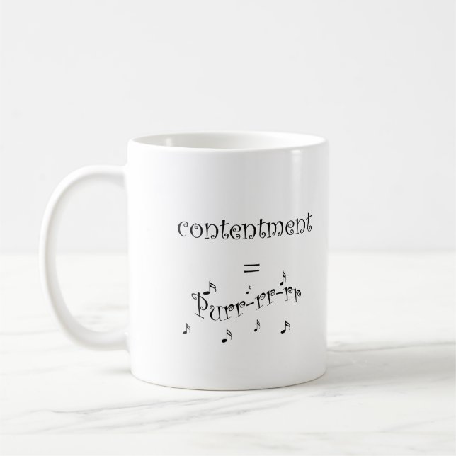 Mug le contenu est égal à purr avec des notes musicale (Gauche)