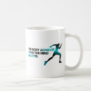 Mug Le CORPS réalise ce que l'ESPRIT croit cyan