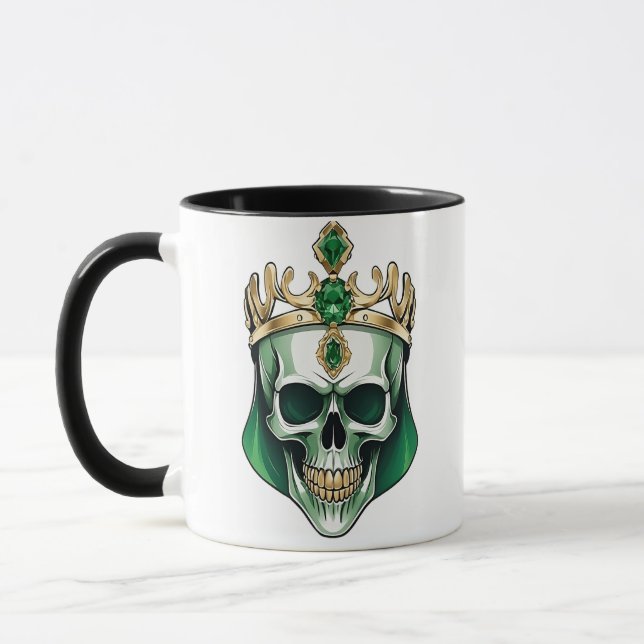 Mug Le crâne roi vert avec une couronne juive (Gauche)