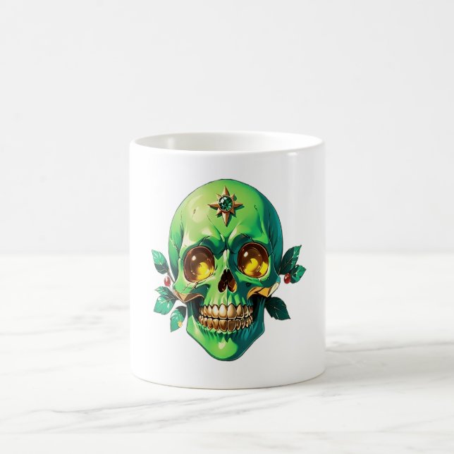 Mug Le crâne roi vert avec une couronne juive (Centre)