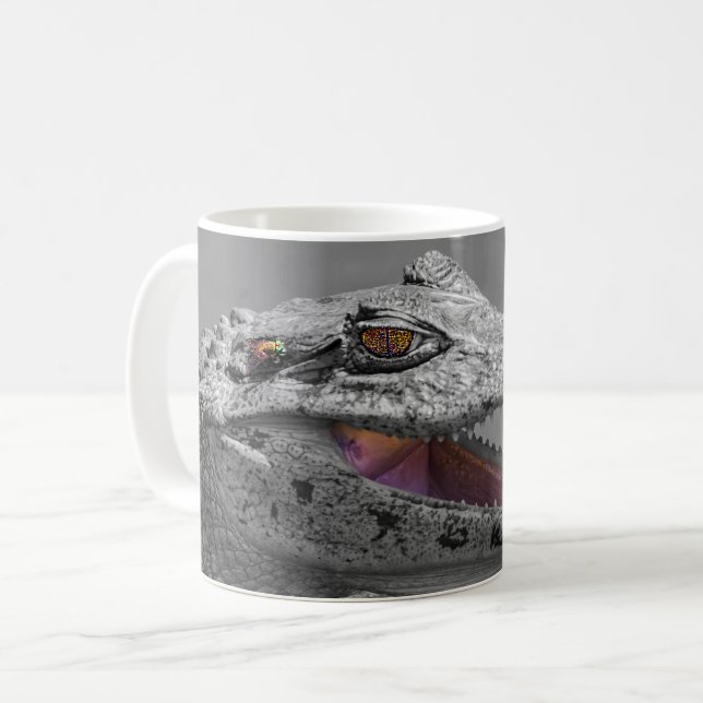Mug Le crocodile souriant et les mouches (Devant gauche)