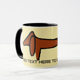 Mug Le Dachshund Brown, ajoutez du texte,