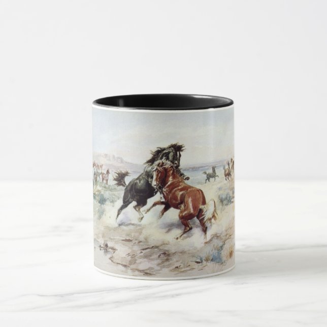 Mug Le Défi (Cheval Stallions Combattre) (Centre)