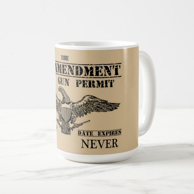 MUG LE DEUXIÈME AMENDEMENT EST MON PERMIS D'ARMES À FE (Devant droit)