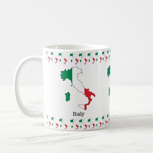 Mug Le Drapeau de l'Italie dans sa carte - Collection  (Gauche)