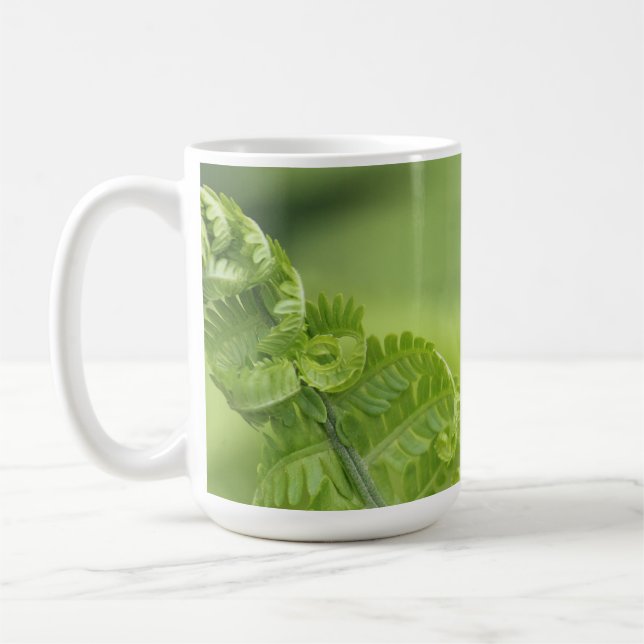 Mug Le feuille de bordage de fougère, verdure, a (Gauche)