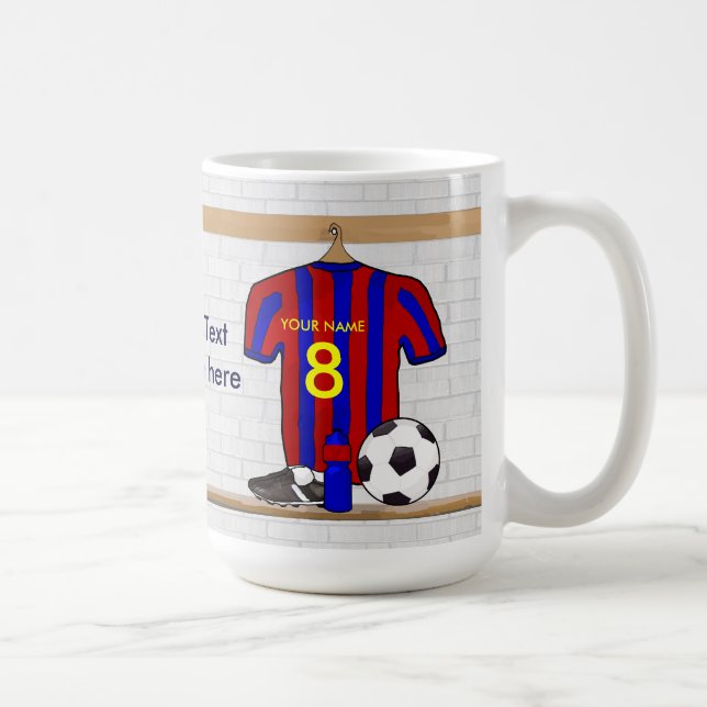 Mug Le football Jersey rouge et bleu personnalisé du (Droite)