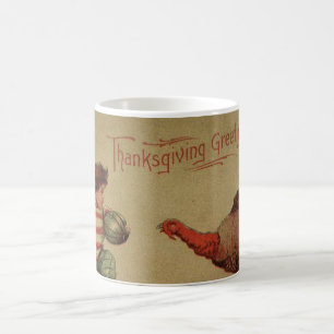 Mug Le football vintage et la Turquie de thanksgiving