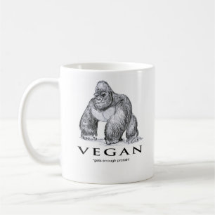 Mug Le gorille végétalien obtient assez de protéine