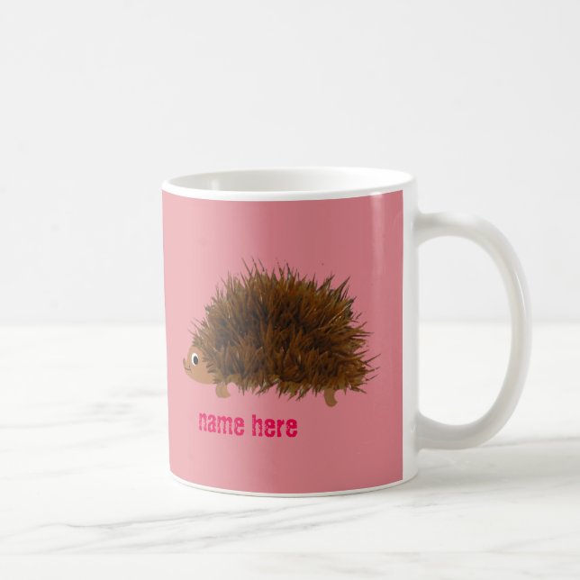 Mug Le hérisson mignon ajoutent le nom (Droite)