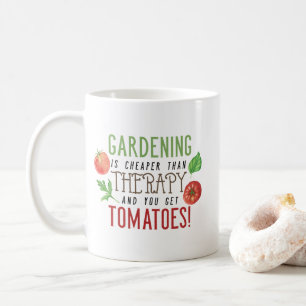 Mug Le jardinage est mieux que la typographie de théra