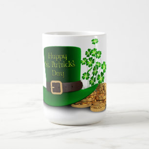 Mug Le jour de St Patrick - casquette et trèfles et