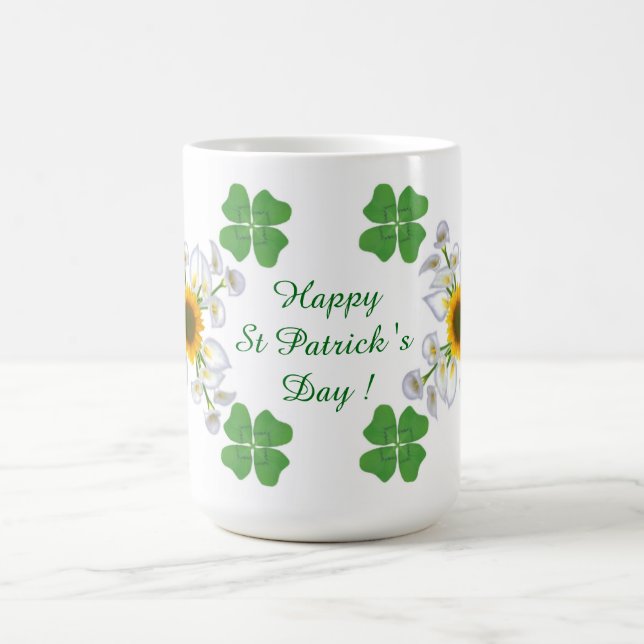 Mug Le jour de St Patrick heureux ! Trèfle avec la (Centre)