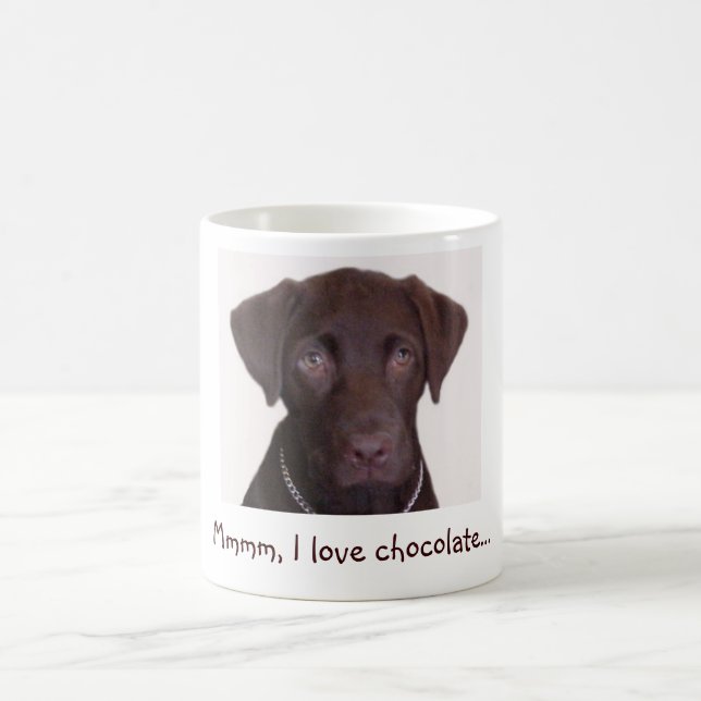 Mug Le laboratoire de chocolat, Mmmm, j'aime le (Centre)