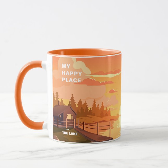 Mug Le Lac Est Mon Endroit Heureux (Gauche)