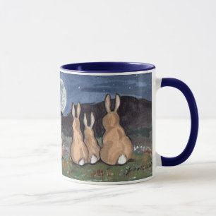 Mug "Le lapin dans la lune" Oeuvre originale de charme