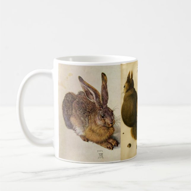 Mug Le lapin ( lièvre jeune ), écureuils et hibou (Gauche)