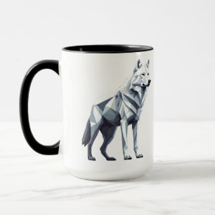 Mug Le loup blanc : l'élégance en géométrie