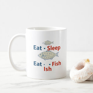 Mug Le mantra du pêcheur : Mange, dors, poisson !