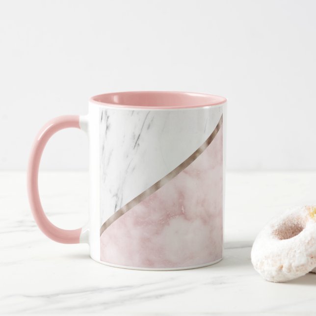Mug Le marbre opacifie la géométrie (Avec donut)