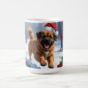 Mug Le Mastiff tibétain coule en neige avec le Casquet