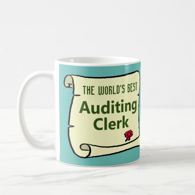 Mug Le meilleur commis à l'audit au monde (Gauche)