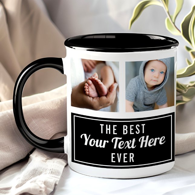 Mug Le meilleur de votre texte ici Jamais collage noir (Créateur téléchargé)