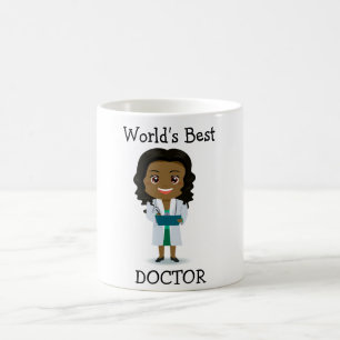 Mug Le meilleur docteur du monde, femelle noire