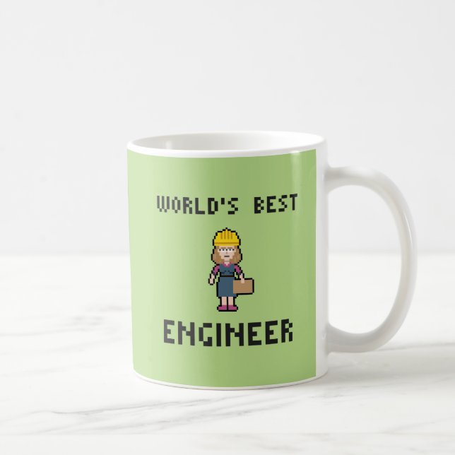 Mug Le meilleur ingénieur féminin de pixel (Droite)