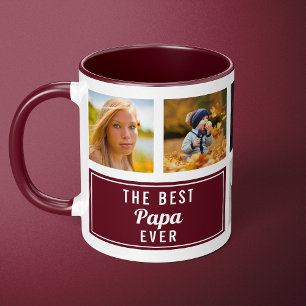 Mug Le meilleur papa Jamais Bourgogne Collage Photo pe
