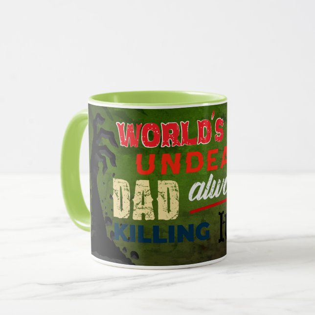Mug Le meilleur papa mort par un dans le monde (Devant gauche)