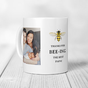 Mug Le meilleur papa   Simple mignonne abeille et phot