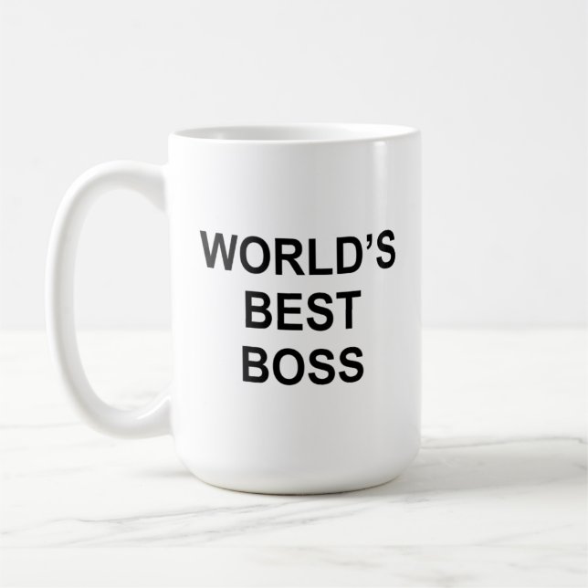 Mug "Le meilleur patron de World'd" l'additionne à peu (Gauche)