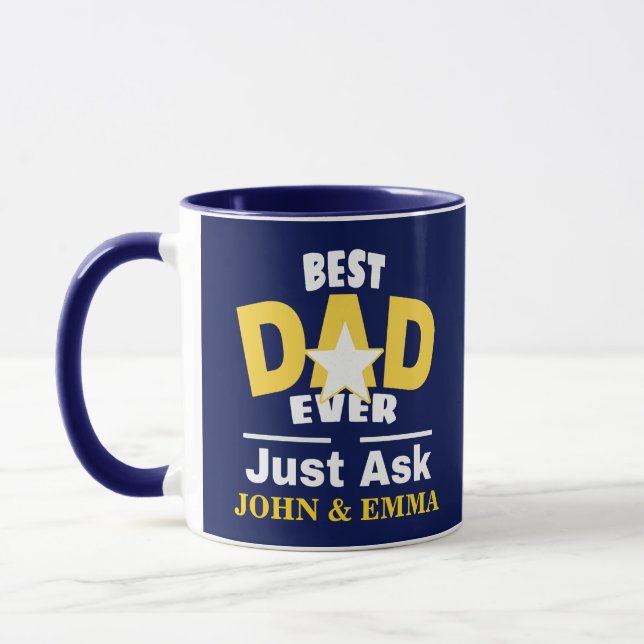 Mug Le Meilleur Père Ne Fait Que Demander... Personnal (Gauche)