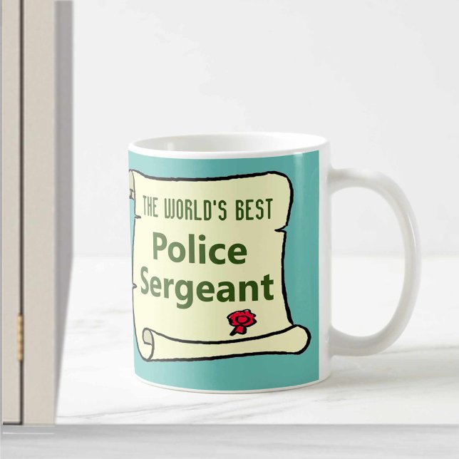 Mug Le meilleur sergent de police du monde. (Créateur téléchargé)