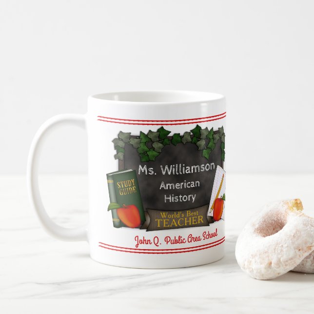 Mug Le meilleur sujet de l'école | du nom | du (Avec donut)