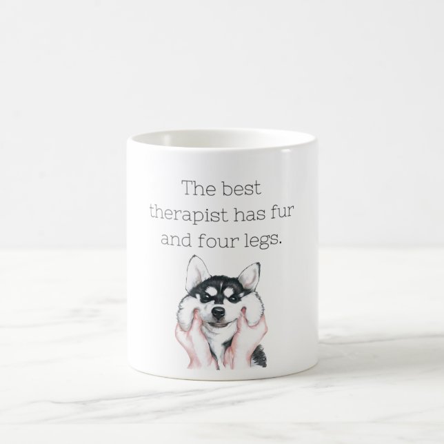 Mug Le meilleur thérapeute a de la fourrure et quatre  (Centre)