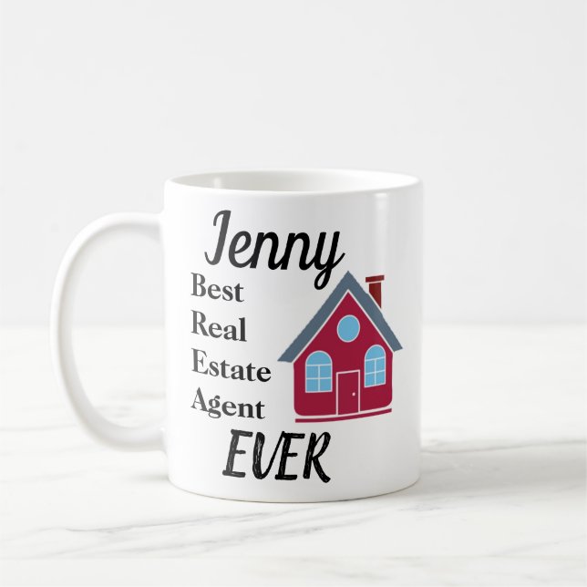 Mug Le meilleur vrai agent immobilier jamais (Gauche)