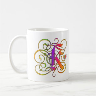 Mug Le monogramme "arc-en-ciel gothique" de K attaque