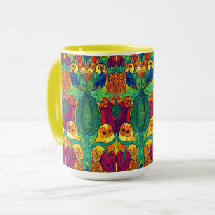 Mug Le motif rétro Art nouveau du hibou par Voysey