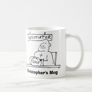 Mug Le Négociateur a un Gant de Boxe avec Clout. Ajout