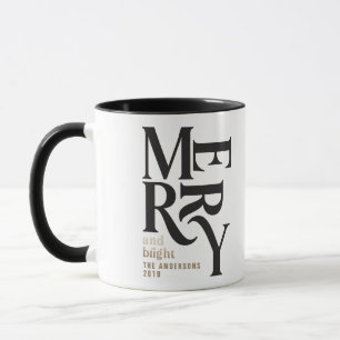 Mug Le noir et chritsmas vintages d'or les joyeux