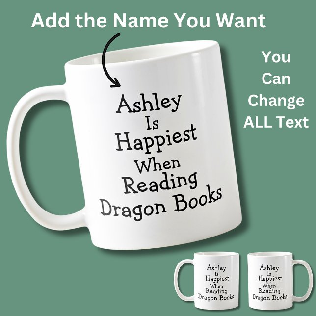 Mug Le nom est le plus heureux en lisant des livres de (Créateur téléchargé)