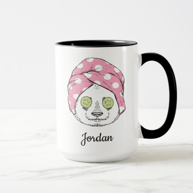 Mug Le panda au spa | ajoutent votre nom (Droite)