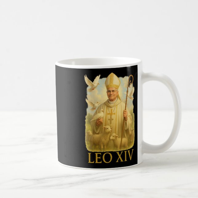 Mug Le Pape Leo Xiv Doves - Christian Catholic Faith I (Droite)