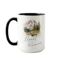 Le paysage de l'aquarelle du Mont Rainier