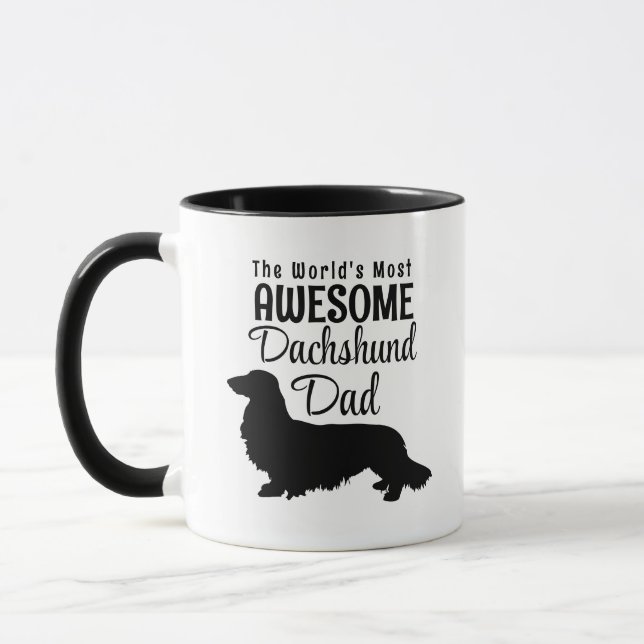 Mug Le père Dachshund Le Cheveux le plus génial du mon (Gauche)