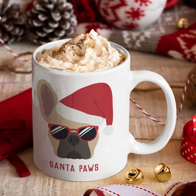 Mug Le Père Noël Light Fawn French Bulldog (Créateur téléchargé)