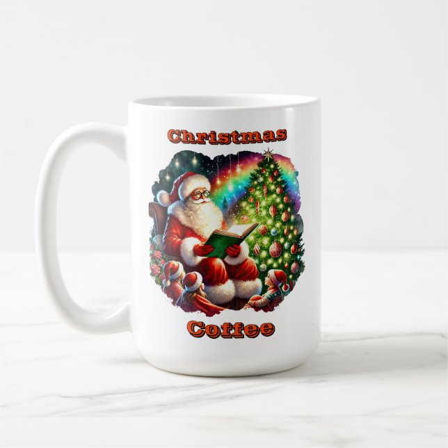 Mug Le Père Noël lit les histoires de l'arbre de Noël (Gauche)